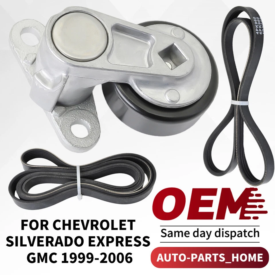 90K-38159 A/C Serpentine Tensioner & Drive Belt For Chevy Silverado GMC Savana - Image 1 of 4