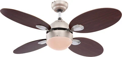 Ceiling Fan Lamp with Pull Cord Globo Calf Ceiling Cooler Light Nickel - Image 1 of 4