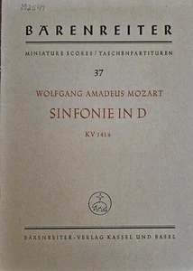 Mozart Symphony in D K 141a Bärenreiter Study Score NEW - Picture 1 of 1