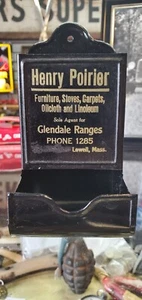 Advertising Tin Match Holder Dispenser Antique Rare - Picture 1 of 9