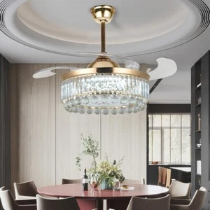 42 Inch LED Crystal Bluetooth Remote Control Lamp Ceiling Fans with Lights - Picture 1 of 6