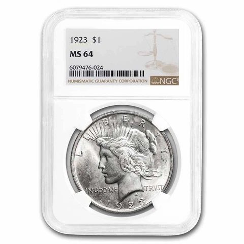 1923 Peace Dollar MS-64 NGC - SKU #4747 Cover