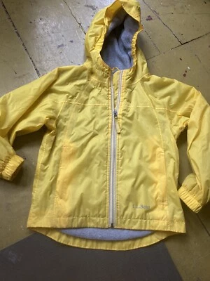 LL Bean Chaqueta Niñas Niños Abrigo Forrado de Vellón Con Capucha Rompevientos Amarillo Talla 6X/7 Foto 1 de 4