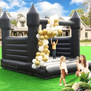 13FT Commercial PVC Inflatable Bounce House Black Bouncy Castle For Party Event - Picture 1 of 13