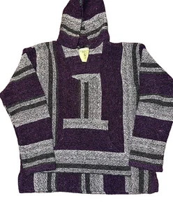 Iguana Jack Men Hoodie L Purple Casual Baja Stripe Outdoor Street Skate - Picture 1 of 7