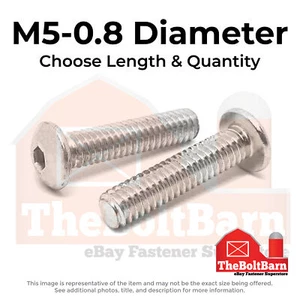M5-0.8 Stainless A2-70 Button Head Socket Cap Screws (Choose Length & Qty) - Picture 1 of 9