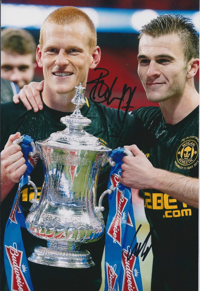 Ben WATSON Callum McMANAMAN Dual SIGNED Autograph 12x8 Photo + Dealer COA WIGAN - Image 1 of 1