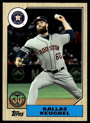 2017 Topps Update #US87-8 Dallas Keuchel 1987 30th Anniversary Houston Astros - Image 1 of 2
