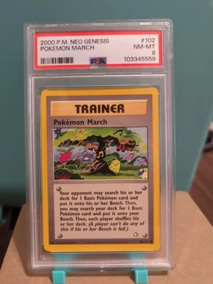 2000 Pokemon NEO GENESIS POKEMON MARCH #102 PSA 8 Near Mint Low Pop - Image 1 of 4