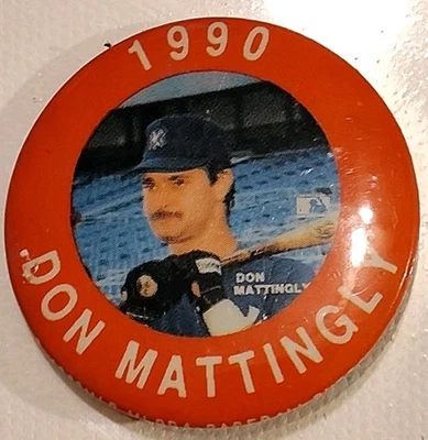 Vintage MLB Don Mattingly 1990 J.K.A. SPEC Baseball Button Hat Lapel Pin 1.5" - Image 1 of 4