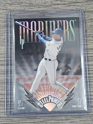 Donruss Steel Power Die Cut #3 1996 Ken Griffey Jr/5000 Seattle Mariners Foto 1 de 2