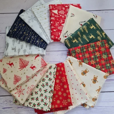 Scandi Christmas fat quarter bundle/ by the half metre craft cotton Fabric - Image 1 of 4