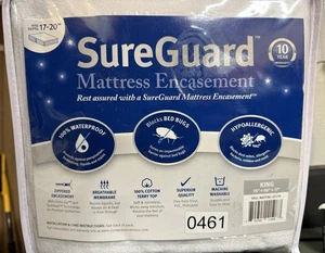 SureGuard King Size Matratzenhülle 17-20" tief, wasserdicht, blockiert Bettwanzen - Bild 1 von 6