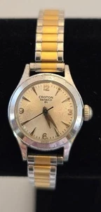 Croton "SeaMaid" EL Women's 1960's Sport Mechanical Wind Watch Stainless Band - Picture 1 of 6