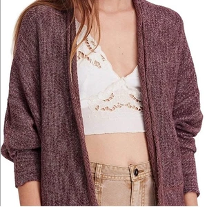 Free People Motions Open Cardigan Sweater Purple Medium - Picture 1 of 9