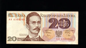 20 ZLOTYCH EXTRA FINE BANKNOTE FROM POLAND 1982  PICK-149 - Picture 1 of 2
