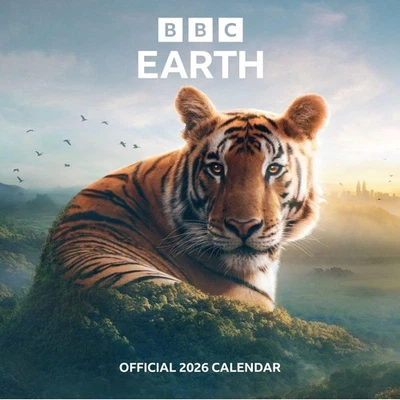 2026 CALENDAR BBC EARTH MONTH TO VIEW SQUARE WALL CALENDAR OFFICIAL PRODUCT NEW