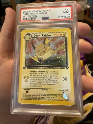 2000 POKEMON TEAM ROCKET DARK RAICHU 1ST EDITION 83/82 PSA 9 W Foot Swirl! - Image 1 of 3