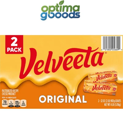 Pan de Queso Velveeta Original 32 OZ - Paquete de 2 Quesos de Proceso Pasteurizados. Foto 1 de 4