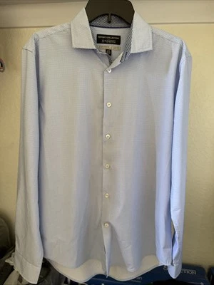 Camisa de vestir para hombre Report Collection azul mediana 15,5 34/35 calce ajustado elástica Foto 1 de 3