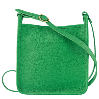 Longchamp Le Foulonne Small Zipped Leather Crossbody Lawn Green - Image 1 of 4