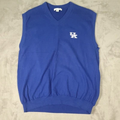 Kentucky Wildcats Sweater Vest Mens Large Blue UK Logo V-neck Cutter & Buck - Image 1 of 4
