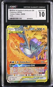 CGC GEM MINT 10 Pokemon Hidden Fates Moltres & Zapdos & Articuno GX 44/68 - Bild 1 von 1