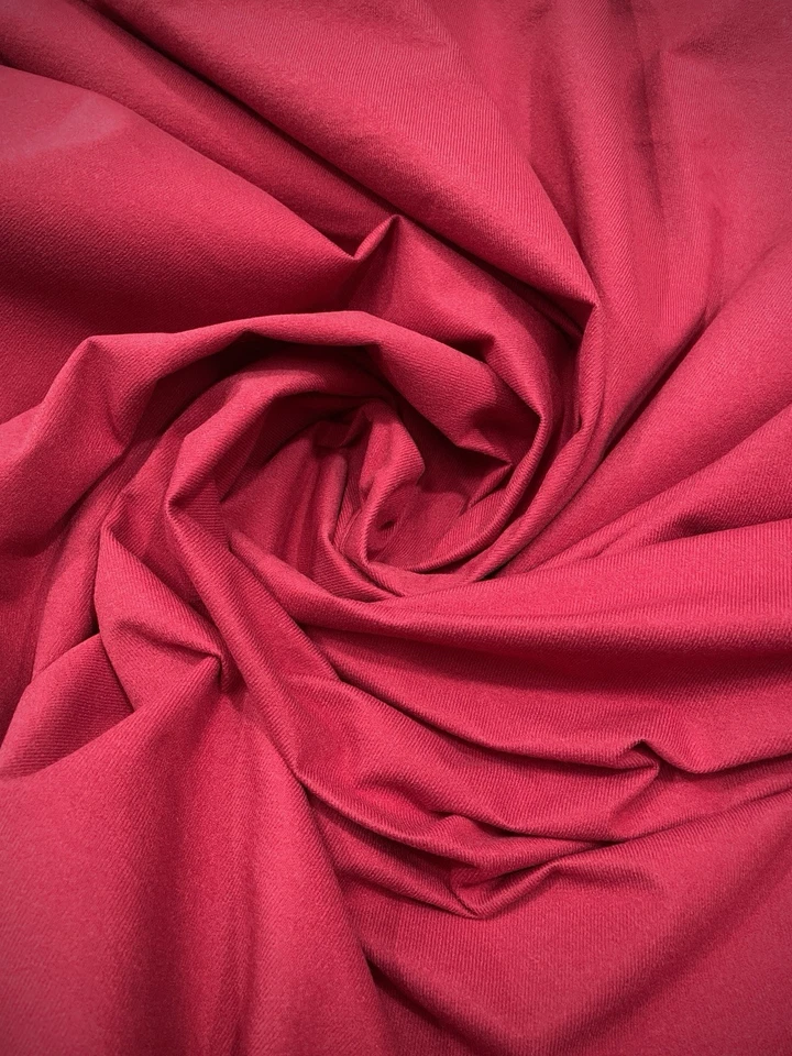 Red Fire Treated Quality Woven Plain Fabrics For Upholstery Curtains Per Metre - Image 1 of 4
