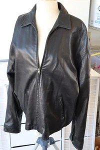 Vintage Unisex Luis Alvear schwarze Lammleder Lederjacke Größe M Klavierlack - Bild 1 von 2