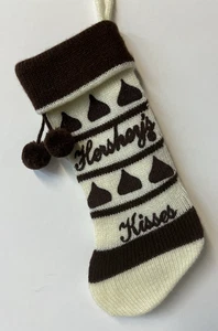 Vintage 1980er Hershey’s Chocolate Kisses klein 9,5” gestrickter Weihnachtsstrumpf - Bild 1 von 1