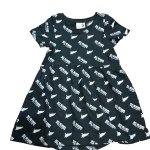 Cotton On Kinder Mädchen 3 All Blacks Rugby Kleid schwarz weiß Logo Print Neuseeland - Bild 1 von 7