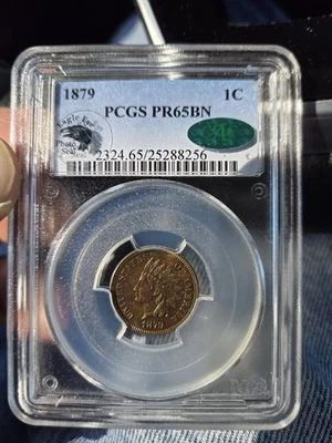 1879 Indian Head Cent PCGS PR65BN CAC Certified And Eagle Eye Photo Seal - Image 1 of 4