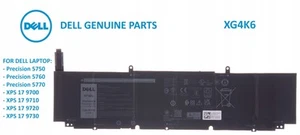 NOWA ORYGINALNA BATERIA DELL 97WH PRECISION 5750 5760 5770 TYPE XG4K6 - Zdjęcie 1 z 4
