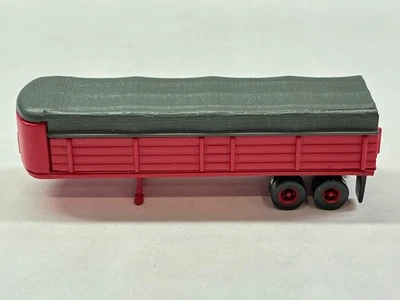 CMW Mini-Metals Semi Truck Covered Flatbed Trailer Undecorated Red N-Scale - Image 1 of 4