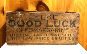 Jelke Good Luck Oleomargarine Crate Empty with Partial Tax Stamp Vintage - Picture 1 of 6