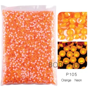 1000 Glass Rhinestones Flat Back Non Hotfix SS16 Orange Neon P105 - Picture 1 of 2