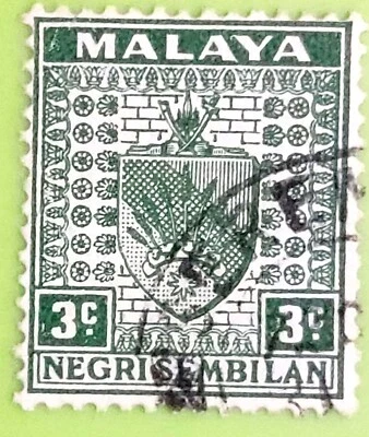 Malaya 1935 Negri Sembilan Arms 3c - 1v Used #1 - Image 1 of 2