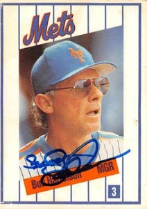 Bud Harrelson autographed baseball card 1991 Kahns New York Mets #3 Manager