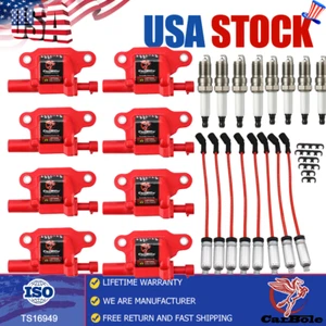 8X Ignition Coil & Spark Plug &Wire UF413 D510C For GMC Chevy Silverado 5.3/6.2L - Picture 1 of 24