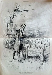 W.H. Crisis hipotecaria inglesa Thomas Nast grabado político 1880 Harper's Weekly - Imagen 1 de 3