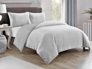 Twin Dearfoams Cozy Comfort Our Favorite Duvet Set - Faux Kaninchenfell grau - Neu im Karton - Bild 1 von 4