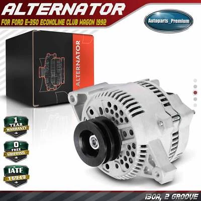 Alternador para Ford E-350 Econoline Club Wagon 1992 130A 12V CW polea de 2 ranuras Foto 1 de 4