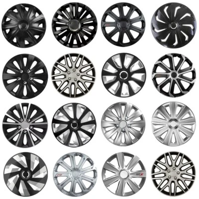 Shield Autocare Wheel Trims Hub Caps Set of 4 Black Silver 13" 14" 15" 16" 17" - Image 1 of 2