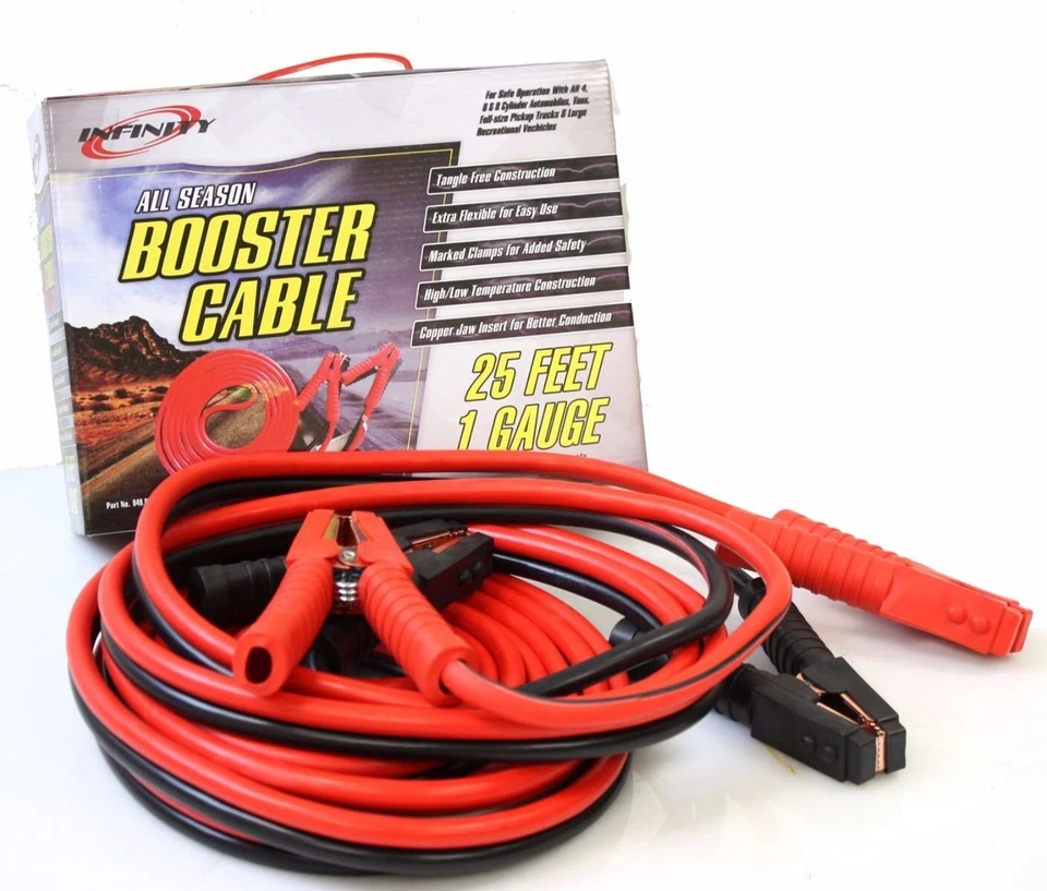 1 Gauge 25' Heavy Duty 800 Amp Auto Truck Jumper Booster Jumping Battery Cable