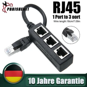 RJ45 LAN Ethernet Netzwerk Verteiler Splitter Cat7 1 Zu 3 Port Adapterkabel DE - Afbeelding 1 van 12
