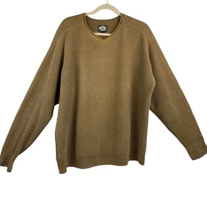 Tommy Bahama Men's Beige 100% Cotton Knit V-Neck Pullover Sweater Size Medium - Picture 1 of 7