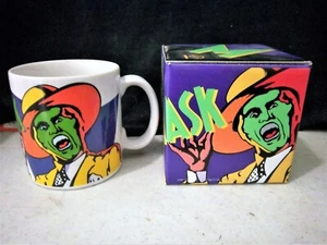 Vintage 1994 Mask Jim Carrey ceramic MUG 3.5" tall 3" wide Applause - Picture 1 of 1
