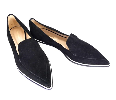 Nicholas Kirkwood Mocasines Zapatos Planos Negro Gamuza Punta UK 4 EU 37 Alona Foto 1 de 4