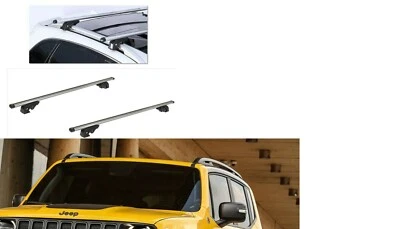 BARRE PORTATUTTO ALLUMINIO JEEP RENEGADE ANNO 2020 CON RAILS CON SERRATURE K9 - Immagine 1 di 4