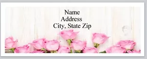 Personalized Address Labels Pink Rose (P 525) - Picture 1 of 3